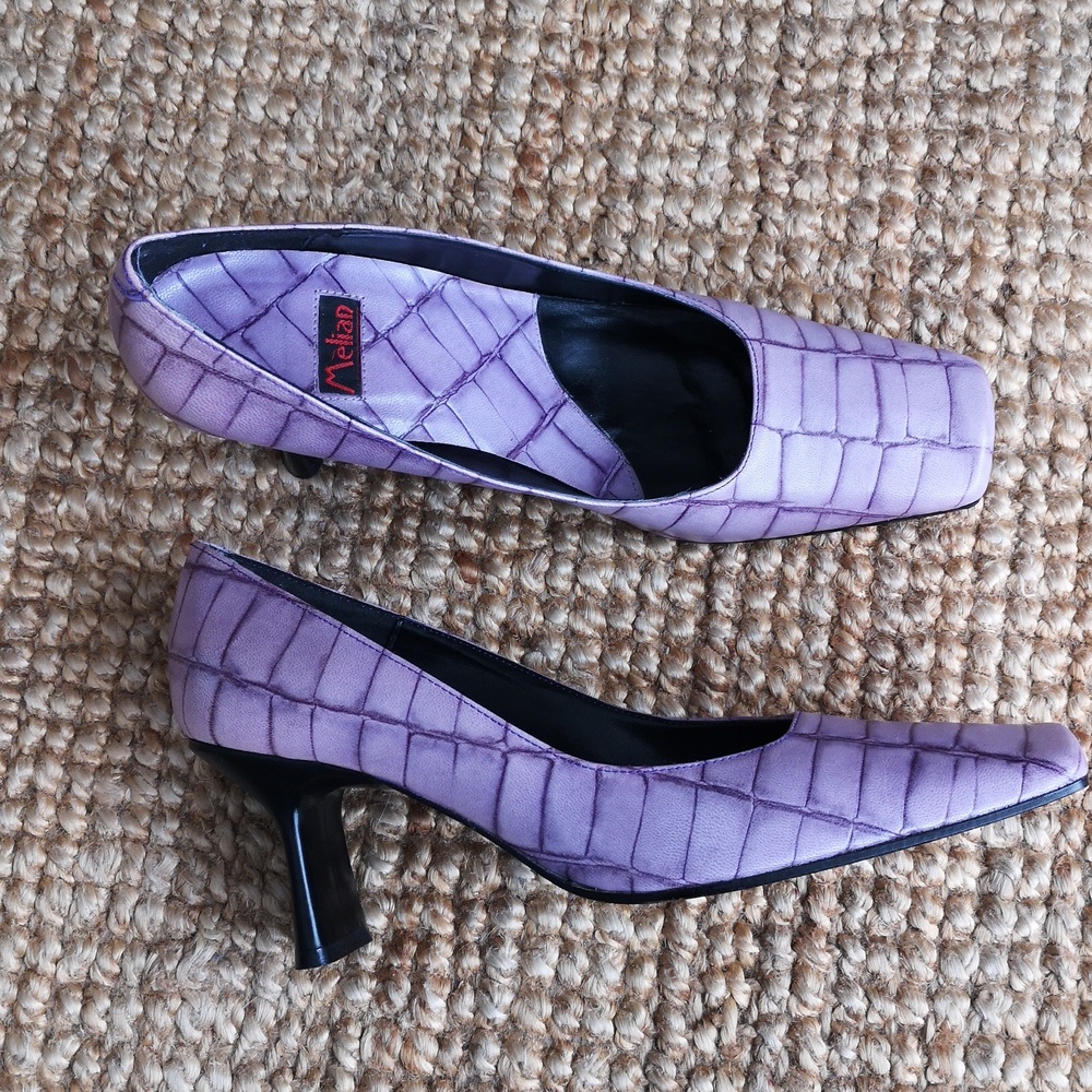 Mèlian purple leather pumps